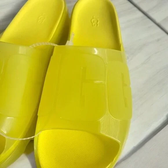 NWT UGG Jella Clear Slide Sandals Yellow Size 10 - Picture 8 of 14